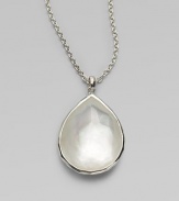 From the Wonderland Collection. Gorgeous, faceted mother-of-pearl stone in sleek sterling silver on a link chain. Sterling silverMother-of-pearlLength, about 16 to 18 adjustablePendant size, about 1Lobster clasp closureImported 