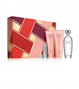 Fill her world with pleasures big and small. Estee Lauder pleasures is sheer, fresh and floral. Limited-time collection includes four favorites, all in an exclusive gift box. Includes Eau de Parfum Spray 3.4 oz. and Atomizer 0.17 oz., Body Lotion 3.4 oz., and Bath and Shower Gel 3.4 oz. 