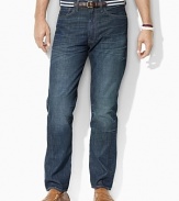 The classic-fitting Cortlandt jean channels casual polish with a dark wash and a relaxed, straight leg.