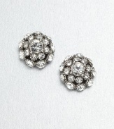 A simply chic design encrusted in sparking crystals. CrystalsGlassRhodium-platedSize, about .55Post backImported 