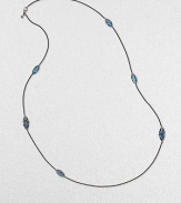 From the Cable Wrap Collection. A graceful design with faceted, marquis-shaped Hampton blue topaz stones wrapped and set in elegant, blackened sterling silver on a box link chain. Hampton blue topazBlackened sterling silverLength, about 38Lobster clasp closureImported 