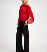 A must-have wide leg pant in a traditional wool blend.Darted at waist Side zip closure Wide leg Inseam, about 34 92% wool/6% nylon/2% elastan Dry clean Imported Additional Information Women's Premier Designer & Contemporary Size Guide 