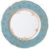 Inspired by the flamboyant designs of the 19th century, Eden Turquoise is both refined and sophisticated. This Limoges porcelain dinnerware service is a remarkable reproduction that captures the beauty of engraved gold work. Made in Limoges, France.