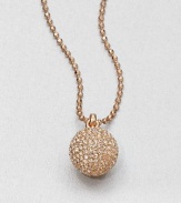 Add a touch of sparkle with this stone encrusted ball pendant on a ball chain. GlassRose goldtoneLength, about 16Toggle closureImported 