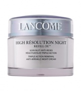 Triple Anti-Wrinkle Power! Boost Collagen, Hyaluronic Acid and Elastin. Reduce the Appearance of Wrinkles in Just One Hour!¹ NEW: High Résolution Refill-3X(tm) Triple Action Renewal Anti-Wrinkle Cream For the first time from Lancôme, an exclusive Refill-3X complex helps boost the synthesis of the three natural skin fillers – collagen, hyaluronic acid and elastin.2 Visible anti-wrinkle results:³ - Immediately, more than 81% of women see significantly softer, smoother skin. - In 4 weeks, wrinkles appear significantly reduced. 94% of women find their skin to be more hydrated, revealing a youthfully plumped appearance.