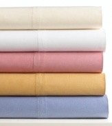 Beyond basic. Soft and luxurious in 510-thread count cotton, this sheet set transforms your bed into a soothing retreat. Choose from an array of uplifting tones.