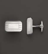 Dolan Bullock Sterling Silver Rectangular Engraved Cuff Link Set