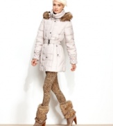 Betsey Johnson's sleek, faux-fur-trimmed parka gives you ski-bunny style that works whether you're on the slopes or the sidewalk!