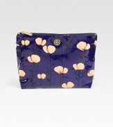 EXCLUSIVELY AT SAKS. Coated poplin pouch in a darling floral print, finished with an exposed zipper closure and a designer emblem. Zipper closureNylon lining10W X 8H X 3DImported