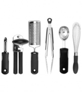 The ultimate set for kitchen convenience, these essential tools will help you perform virtually any task with expert ease and efficiency. Each piece is ergonomically designed with OXO's signature soft-grip handle for constant comfort. Manufacturer's lifetime limited warranty.