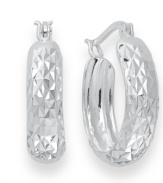 Hoops that shine a little brighter. Giani Bernini's faceted earrings feature sparkle-cut sterling silver. Approximate diameter: 3/4 inch.