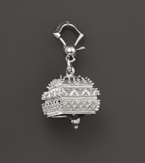 Inspired by Zen philosophy, this intricately detailed, polished finish sterling silver meditation bell from Paul Morelli jingles softly.