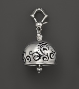 Inspired by Zen philosophy, this intricately detailed, blackened and polished sterling silver meditation bell from Paul Morelli jingles softly.