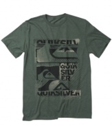 Mix it up with the high-octane graphic of this sweet Quiksilver tee.