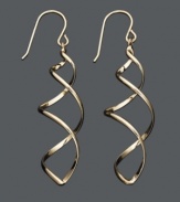 Frame your face with flowing ribbons in gold. Drop earrings by Giani Bernini create a fabulous swirling illusion in 24k gold over sterling silver. Approximate drop: 2 inches.