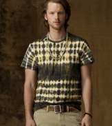 Play up the patterns on this effortlessly cool slub jersey tee by styling it with rugged favorites and edgy extras.