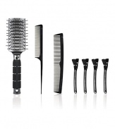 The professionally recommended tool kit for shaping smooth styles includes:Hair detangling vent brush Sectioning comb with pointy tip to make parting hair easy All purpose comb to use alongside the iron to distribute Four sectioning clips hair evenly through plates  DUE TO HIGH DEMAND, A CUSTOMER MAY ORDER NO MORE THAN 6 UNITS OF THIS ITEM EVERY THIRTY DAYS. 