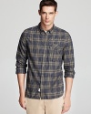 The contrast check detail at the hem and cuff enhance this already cool button-down from Woolrich, rendered in soft, comfortable cotton with a classic fit.