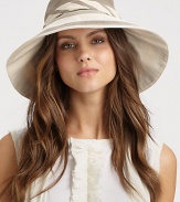 This colorblocked, yet neutral design features an external, adjustable tie and removable inner band. CottonBrim, about 4¼Removable inner bandCotton linedHand washImported 