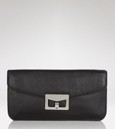 No girl's closet is complete without a black clutch, and this style from MARC BY MARC JACOBS is a step beyond basic. In embossed leather with silvery hardware, it's a timeless accessory.