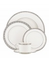 There's no better accessory for the formal table. Perfectly polished in dishwasher-safe bone china, the Lenox Embraceable place settings combine bands of platinum and an ornate chain design for a look of chic sophistication. Qualifies for Rebate