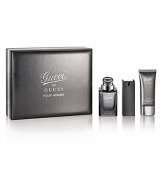 Gucci by Gucci Pour Homme combines classic masculine appeal with cool, contemporary elegance. This iconic fragrance culminates both vision and tradition, encompassing Gucci's iconic, luxurious heritage. With its warm, intense scent, Gucci by Gucci Pour Homme speaks to the powerful, sensual man who embodies the brand's rich legacy. Set contains: Eau de Toilette (90ml, 3 oz.), Eau de Toilette (30ml, 1 oz.) and Shower Gel (50ml, 1.7 oz.). 