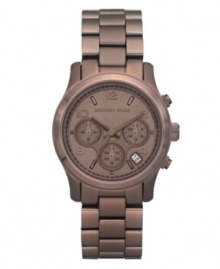 Dazzle from the dark side with this bronze watch by Michael Kors.