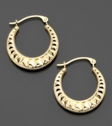 Look put together with these lovely polished pleat earrings crafted in 14k gold. Approximate diameter: 1/2 inches.