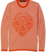 In a cool cotton blend, this lightweight layer from Sean John gives a classic look a cool graphic treatment.