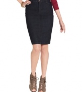 Casual style goes sleek with this denim pencil skirt from Not Your Daughter's Jeans. The classic wash goes with any top, too!