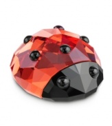 There's no cuter lucky charm than Swarovski's enchanting ladybug figurine, featuring a faceted red crystal body with black dots.