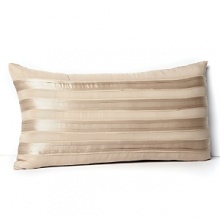 A fluttery face of silk charmeuse layers adds textural luxury to this Donna Karan decorative pillow--a simple way to infuse your boudoir with elegance.