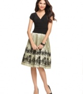 SL Fashions' petite dress, with its full, floral-embroidered skirt and ruched details, is so fun to wear you'll find yourself putting it on for way more than one special occasion.