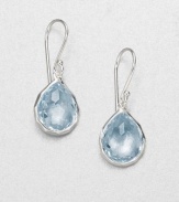 From the Rock Candy® Collection. A chic style with a faceted, teardrop shaped blue topaz set in hammered sterling silver. Blue topazSterling silverDrop, about .4Hook backImported 