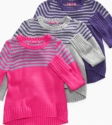 She'll love snuggling into these striped sweaters from Energie, a simple look that will complement her snowbound style.