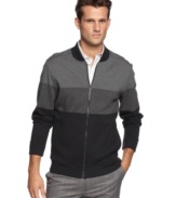 Change your tone this season with this gradually colorblocked jacket from Calvin Klein.