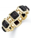 Black stones add a bold touch to this stretch bracelet from Charter Club. Crafted from gold-tone mixed metal, the bracelet is a strong fashion touch for any affair. Approximate diameter: 2-1/4 inches.