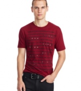 Studs and a cool graphic give this Kenneth Cole Reaction tee a funky edge.