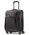 Sleek, slender & streamlined, this spinner is built ultra-lightweight to take on trips with confidence and ease. An expandable design features multiple interior & exterior pockets for stashing accessories & travel essentials, plus a removable interior suiter and an interior door with mesh and wet pack pockets. 10-year warranty.