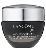 Youth is in your genes. See visibly younger, brighter eyes. At the very origin of your skin's youth: your genes. Genes produce specific proteins. With age, their presence diminishes. Today, for every woman, Lancôme invents an eye care that boosts the activity of genes.Discover the skin you were born to have. This unique gel-cream texture leaves the eye contour velvety to the touch. Dark circles and signs of fatigue appear to diminish.