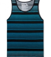 Bold stripes give this Hurley tank a hip style that's hard to ignore.