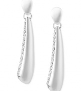 Extended elegance. This pair of linear teardrop earrings from Robert Lee Morris is crafted from silver-tone mixed metal with glass pave crystal accents lending a dazzling touch. Approximate drop: 2 inches.