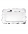 Pretty and polished, this Organics tray from Lenox's collection of serveware and serving dishes combines a natural shape in bright aluminum with a playful ruffled edge. Qualifies for Rebate