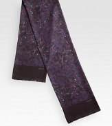 Iris printed scarf hand finished in Italian silk twill.9W x 55HSilkDry cleanMade in Italy