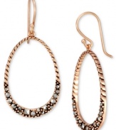 Add some glitter and glam to your look. Genevieve & Grace's pretty open-cut oval drop earrings feature sparkling marcasite in 18k rose gold over sterling silver. Approximate drop: 1-7/8 inches.