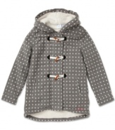 No cause to worry about cold weather with this cuddly and cute Sherpa-lined toggle coat from Roxy.