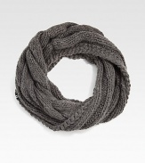 A never-ending cable knit loop scarf that never goes out of style.70% wool/30% acrylicDry cleanImported