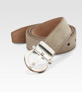 A complimentary addition to any well-dressed ensemble, this accessory is crafted from smooth suede with rounded gancini buckle.SuedeAbout 1½ wideMade in Italy