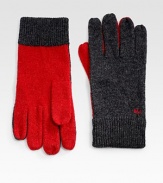 Contrast color wool-nylon gloves with signature MJ logo detail.Ribbed hem80% wool/20% nylonDry cleanImported