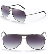 Classic aviators reinvented with designer status. Double prominent bridge detail. Adjustable nose tabs help secure fit.